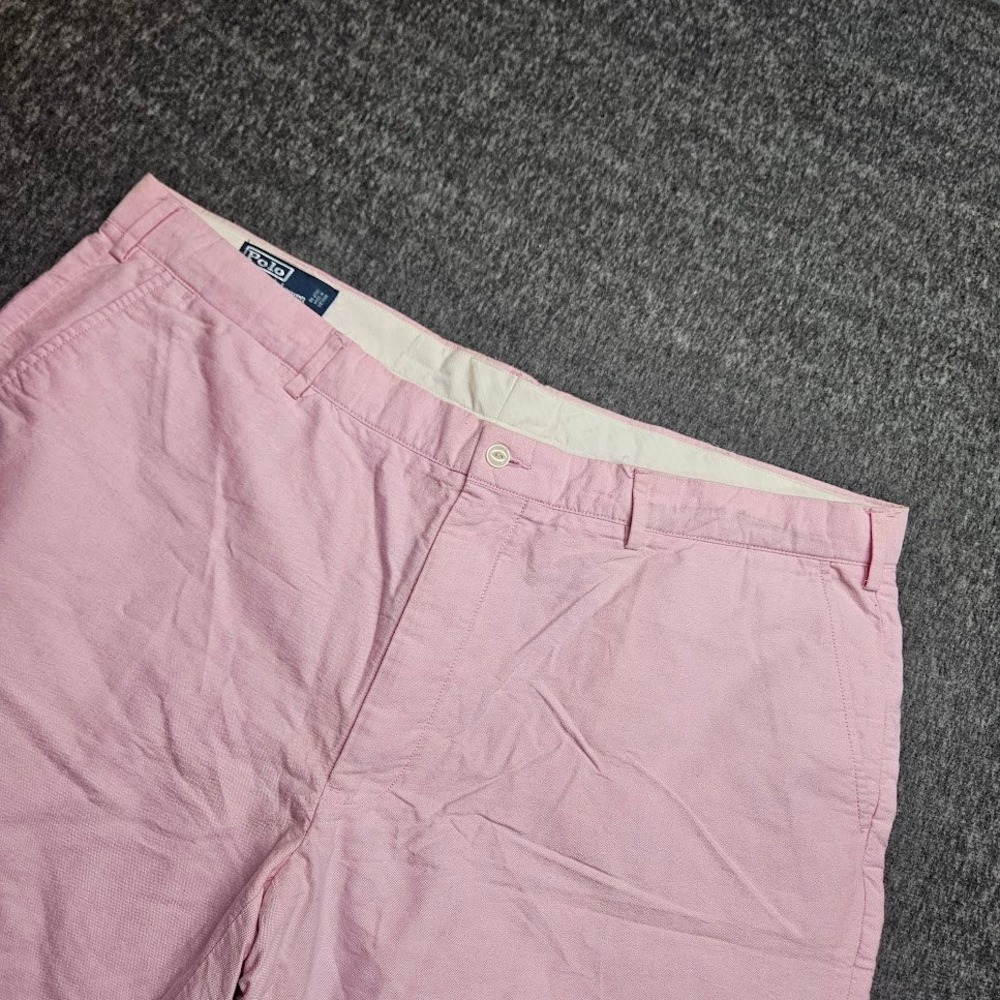 Polo Ralph Lauren Preston Short Mens 42 Pink Oxford Cotton Flat Front Classic
